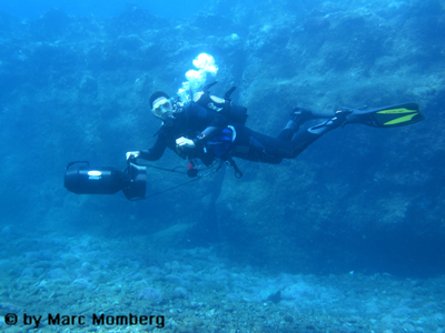 Marc mit Scooter (Homo scuba scooterus)